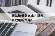 网站流量怎么来?揭秘高效吸粉策略! 网站流量怎么来?揭秘高效吸粉策略!