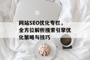 网站SEO优化专栏,全方位解析搜索引擎优化策略与技巧 网站SEO优化专栏,全方位解析搜索引擎优化策略与技巧