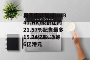 昊天国际建投(01341.HK)拟折让约21.57%配售最多15.24亿股 净筹6亿港元 昊天国际建投(01341.HK)拟折让约21.57%配售最多15.24亿股 净筹6亿港元