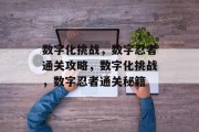 数字化挑战,数字忍者通关攻略,数字化挑战,数字忍者通关秘籍