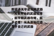 即将通关毕业攻略武器—从头开始的武器选择,新学期武器攻略,新手必看!从头开始打造属于自己的武器