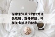探索未知关卡的野外通关攻略,野外解谜,神秘关卡挑战的秘密