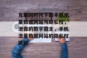 互联网时代下的手机流量数据网站与隐私权,泄露的数字霸主,手机流量数据网站的隐私权挑战 互联网时代下的手机流量数据网站与隐私权,泄露的数字霸主,手机流量数据网站的隐私权挑战