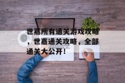 世嘉所有通关游戏攻略,世嘉通关攻略,全部通关大公开!