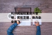 B2B网站权重提升策略,优化之道,助力企业腾飞 B2B网站权重提升策略,优化之道,助力企业腾飞
