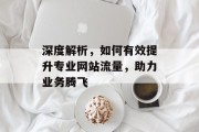 深度解析,如何有效提升专业网站流量,助力业务腾飞 深度解析,如何有效提升专业网站流量,助力业务腾飞