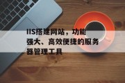 IIS搭建网站，功能强大、高效便捷的服务器管理工具