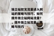 独立站软文流量进入网站的策略与技巧,如何提升独立站网站流量?,提升独立站流量,策略与技巧 独立站软文流量进入网站的策略与技巧,如何提升独立站网站流量?,提升独立站流量,策略与技巧