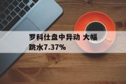 罗科仕盘中异动 大幅跳水7.37%