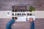 美国10月份PPI环比上升0.2% 符合预期