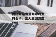 揭秘网站流量为零时为何会卡,五大原因深度分析 揭秘网站流量为零时为何会卡,五大原因深度分析