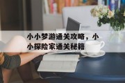 小小梦游通关攻略，小小探险家通关秘籍