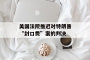 美国法院推迟对特朗普“封口费”案的判决 美国法院推迟对特朗普“封口费”案的判决