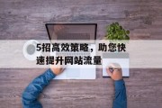5招高效策略,助您快速提升网站流量 5招高效策略,助您快速提升网站流量