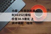 小摩：升微创机器人-B(02252)目标价至30.9港元 上调评级至“增持”