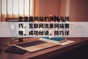 定流量网站的策略与技巧,互联网流量网站策略,成功秘诀,技巧详解 定流量网站的策略与技巧,互联网流量网站策略,成功秘诀,技巧详解