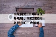 南京网站SEO排名提升攻略,南京SEO排名提升的三大策略 南京网站SEO排名提升攻略,南京SEO排名提升的三大策略