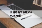 比特币向下触及98000美元/枚 比特币向下触及98000美元/枚