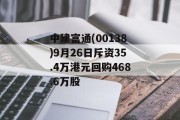 中建富通(00138)9月26日斥资35.4万港元回购468.6万股 中建富通(00138)9月26日斥资35.4万港元回购468.6万股