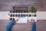 拉加德称欧洲央行将在通胀接近目标时进一步降息 拉加德称欧洲央行将在通胀接近目标时进一步降息