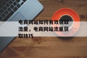 电商网站如何有效获取流量，电商网站流量获取技巧