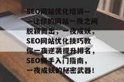 SEO网站优化培训——让你的网站一夜之间脱颖而出,一夜成妖,SEO网站优化技巧教你一夜逆袭提升排名,SEO新手入门指南,一夜成妖的秘密武器!