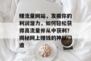 赚流量网站,发掘你的利润潜力,如何轻松获得高流量并从中获利?揭秘网上赚钱的神秘门道 赚流量网站,发掘你的利润潜力,如何轻松获得高流量并从中获利?揭秘网上赚钱的神秘门道