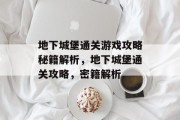 地下城堡通关游戏攻略秘籍解析,地下城堡通关攻略,密籍解析