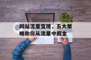 网站流量变现,五大策略助你从流量中掘金 网站流量变现,五大策略助你从流量中掘金