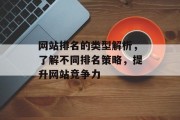 网站排名的类型解析,了解不同排名策略,提升网站竞争力 网站排名的类型解析,了解不同排名策略,提升网站竞争力
