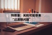 特朗普：关税可能带来“过渡期问题”
