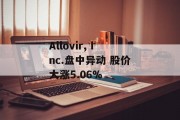 Allovir, Inc.盘中异动 股价大涨5.06% Allovir, Inc.盘中异动 股价大涨5.06%