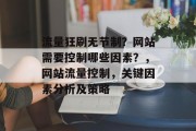 流量狂刷无节制?网站需要控制哪些因素?,网站流量控制,关键因素分析及策略 流量狂刷无节制?网站需要控制哪些因素?,网站流量控制,关键因素分析及策略