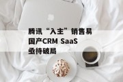腾讯“入主”销售易 国产CRM SaaS亟待破局