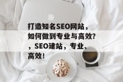 打造知名SEO网站,如何做到专业与高效?,SEO建站,专业、高效!