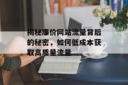 揭秘廉价网站流量背后的秘密,如何低成本获取高质量流量 揭秘廉价网站流量背后的秘密,如何低成本获取高质量流量