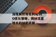 深度解析知名网站SEO优化策略,揭秘流量增长的秘密武器 深度解析知名网站SEO优化策略,揭秘流量增长的秘密武器