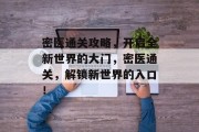 密医通关攻略，开启全新世界的大门，密医通关，解锁新世界的入口！