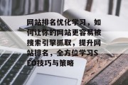 网站排名优化学习，如何让你的网站更容易被搜索引擎抓取，提升网站排名，全方位学习SEO技巧与策略