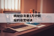 揭秘日流量1万IP网站的运营秘诀