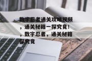 数字忍者通关攻略视频,通关秘籍一探究竟!,数字忍者,通关秘籍探究竟