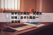 杀手三的最后一关通关攻略，杀手3:最后一关攻略