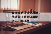 天津网站搭建全攻略，从域名注册到SEO优化，一网打尽！