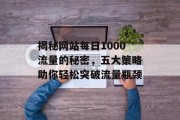 揭秘网站每日1000流量的秘密,五大策略助你轻松突破流量瓶颈 揭秘网站每日1000流量的秘密,五大策略助你轻松突破流量瓶颈