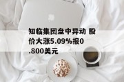 知临集团盘中异动 股价大涨5.09%报0.800美元 知临集团盘中异动 股价大涨5.09%报0.800美元