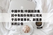 中国中免:中国旅游集团中免股份有限公司关于选举董事长、副董事长的公告 中国中免:中国旅游集团中免股份有限公司关于选举董事长、副董事长的公告