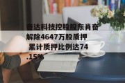 奋达科技控股股东肖奋解除4647万股质押 累计质押比例达74.15%