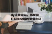 dy流量网站,揭秘网红经济背后的流量密码 dy流量网站,揭秘网红经济背后的流量密码