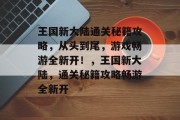王国新大陆通关秘籍攻略,从头到尾,游戏畅游全新开!,王国新大陆,通关秘籍攻略畅游全新开