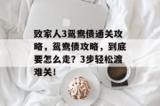 致家人3鸳鸯债通关攻略,鸳鸯债攻略,到底要怎么走?3步轻松渡难关!